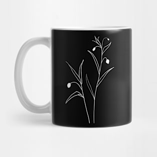 Black and white wild plant botanical outline Sandersonia Mug